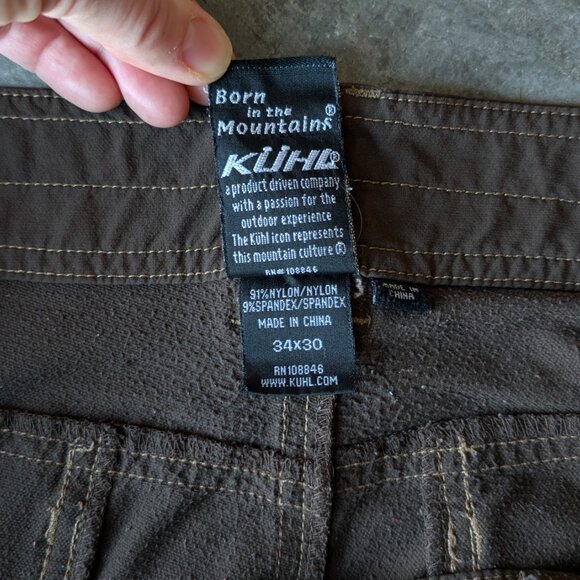 Kuhl Brown Straight Leg Cargo Hiking Pants size 34x30 - Picture 7 of 10